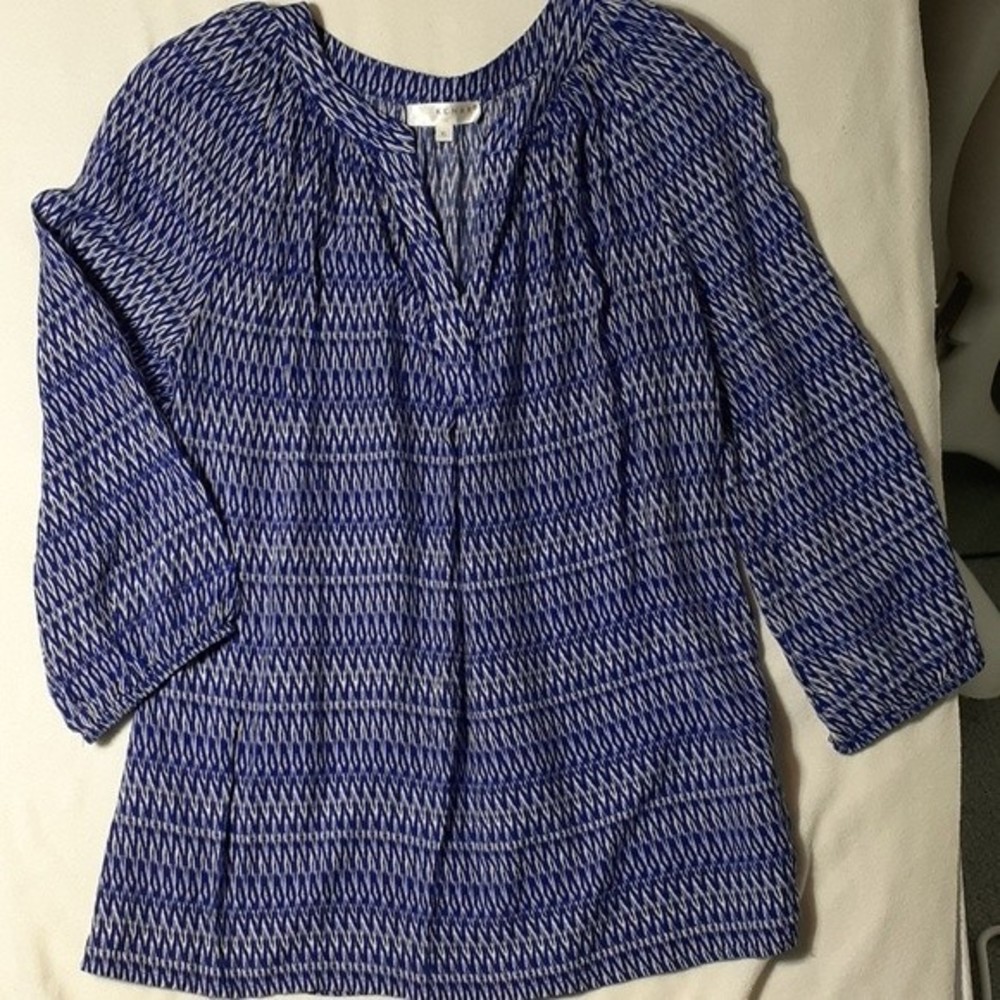 kenar Blue tunic top  shirt xl extra large blouse shirt